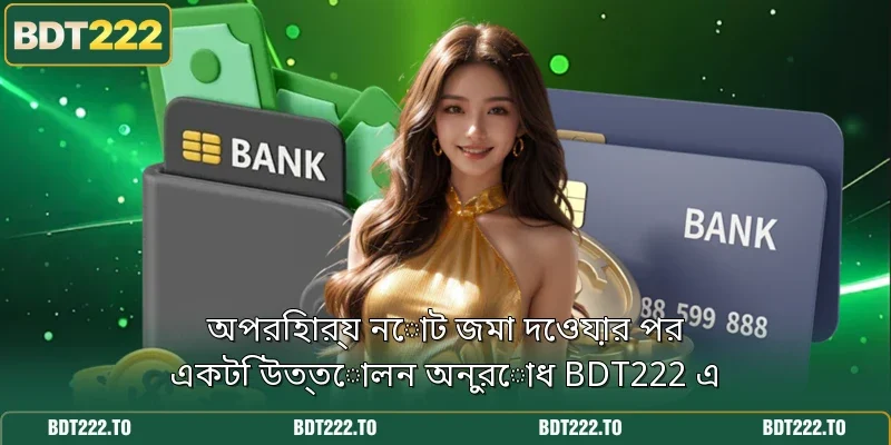 অপরিহার্য নোট জমা দেওয়ার পর একটি উত্তোলন অনুরোধ BDT222 এ
