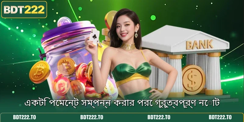 একটি পেমেন্ট সম্পন্ন করার পরে গুরুত্বপূর্ণ নোট