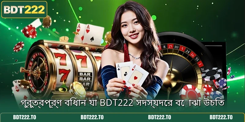 গুরুত্বপূর্ণ বিধান যা BDT222 সদস্যদের বোঝা উচিত